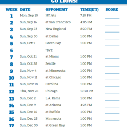 Detroit Lions schedule 2018